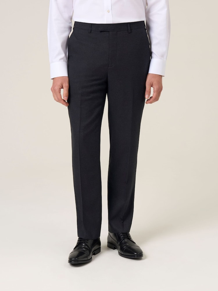 Skopes Black Methley Tailored Fit  Semi-Plain Suit Trousers - Image 1 of 4 Skopes Black Methley Tailored Fit  Semi-Plain Suit Trousers - Image 1 of 4