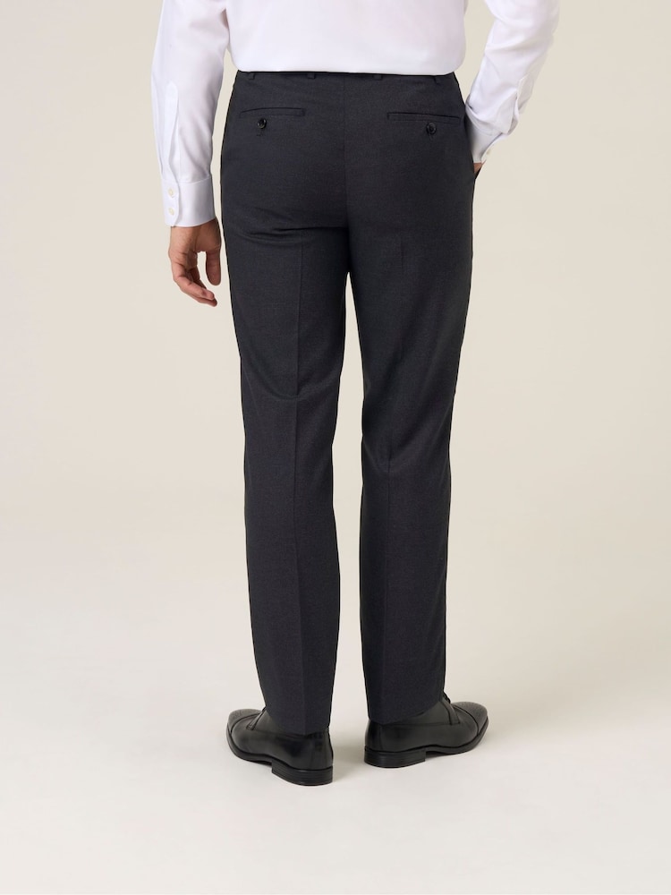 Skopes Black Methley Tailored Fit  Semi-Plain Suit Trousers - Image 2 of 4 Skopes Black Methley Tailored Fit  Semi-Plain Suit Trousers - Image 2 of 4