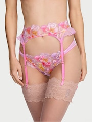 Victoria's Secret Watercolour Pink Embroidery Garter Belt - Image 2 of 3