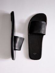 The Set Slip On Mule Casual Sandals Black Leather - Image 1 of 6