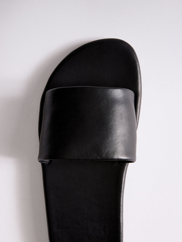 The Set Slip On Mule Casual Sandals Black Leather - Image 2 of 6 The Set Slip On Mule Casual Sandals Black Leather - Image 2 of 6