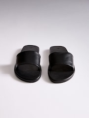 The Set Slip On Mule Casual Sandals Black Leather - Image 4 of 6