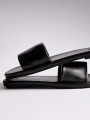 The Set Slip On Mule Casual Sandals Black Leather - Image 5 of 6