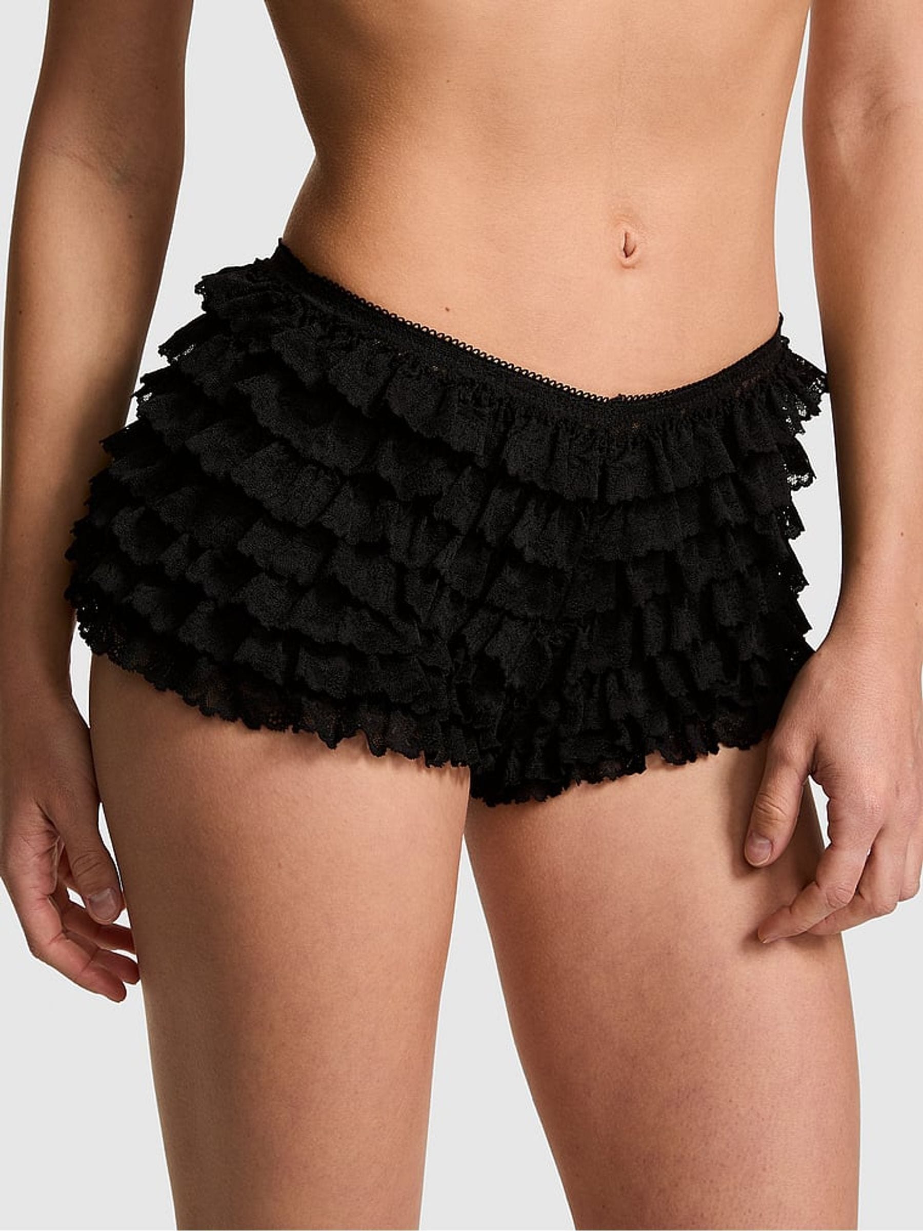 Victoria's Secret PINK Black Bloomer Mesh Knickers