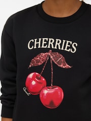 Vero Moda סווטשירט עם הדפס דובדבנים - תמונה 4 מתוך 5