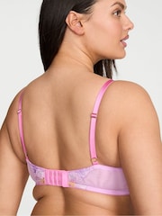 Victoria's Secret Watercolour Pink Lightly Lined Demi Embroidery Bra - Image 2 of 3