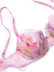Victoria's Secret Watercolour Pink Lightly Lined Demi Embroidery Bra - Image 3 of 3