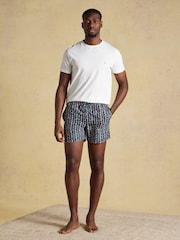 Joules Navy Floral Printed Rugby Style Swim Shorts - Image 3 of 8