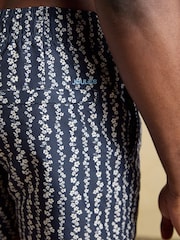 Joules Navy Floral Printed Rugby Style Swim Shorts - Image 7 of 8
