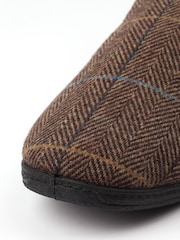 Lazy Dogz Brown Harrison II Check Full Slippers - Image 11 of 11