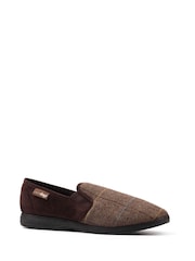 Lazy Dogz Brown Harrison II Check Full Slippers - Image 3 of 11