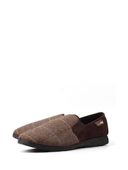 Lazy Dogz Brown Harrison II Check Full Slippers - Image 8 of 11