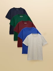 Joules Multi Classic Fit Cotton T-Shirt 5 Pack - Image 1 of 1