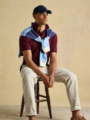 Joules Woody Navy/Burgundy/Green Polo Shirts 3 Pack - Image 8 of 10