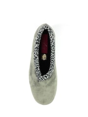 Lunar Grey Paloma Animal Print Trim Wedged Slippers - Image 8 of 10