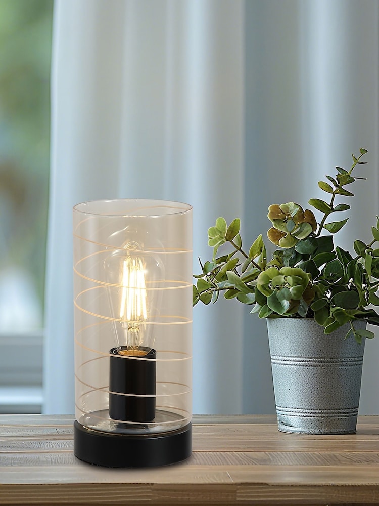 Searchlight 1 Light Glass Table Lamp - صورة 1 من 5 Searchlight 1 Light Glass Table Lamp - صورة 1 من 5