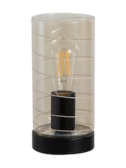 Searchlight Amber and Black 1 Light Glass Table Lamp - Image 3 of 5