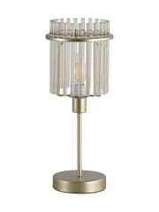 Searchlight Chrome and Gold 1 Light Glass Rod Table Lamp - Image 3 of 5