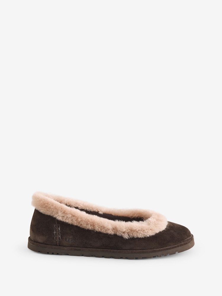 Rjava cocoa - UGG Zora balerinke flat copati - Slika 1 iz 1 Rjava cocoa - UGG Zora balerinke flat copati - Slika 1 iz 1