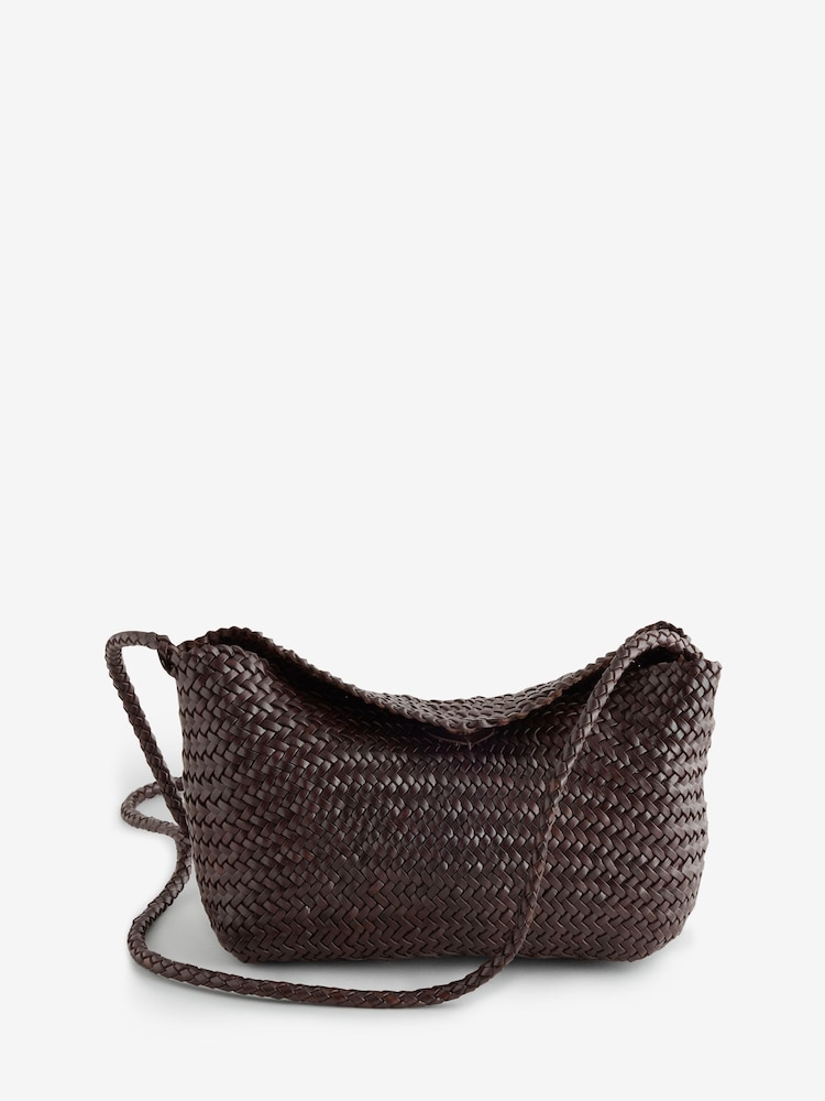 Dragon Diffusion Brown Corsina Weave Cross-Body Bag - Image 1 of 6 Dragon Diffusion Brown Corsina Weave Cross-Body Bag - Image 1 of 6