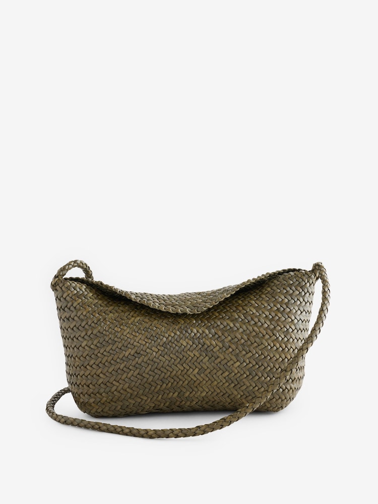Dragon Diffusion Green Corsina Weave Cross-Body Bag - Image 1 of 6 Dragon Diffusion Green Corsina Weave Cross-Body Bag - Image 1 of 6