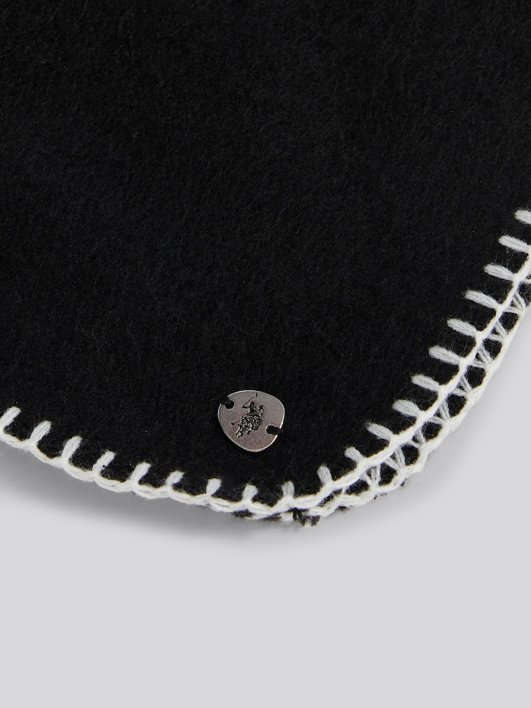 U.S. Polo Assn Black Hanging Whipstitch Scarf - Image 3 of 3 U.S. Polo Assn Black Hanging Whipstitch Scarf - Image 3 of 3