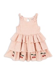 Konges Sløjd Pink Ellie Cherry Embroidered Tiered Dress - Image 1 of 4