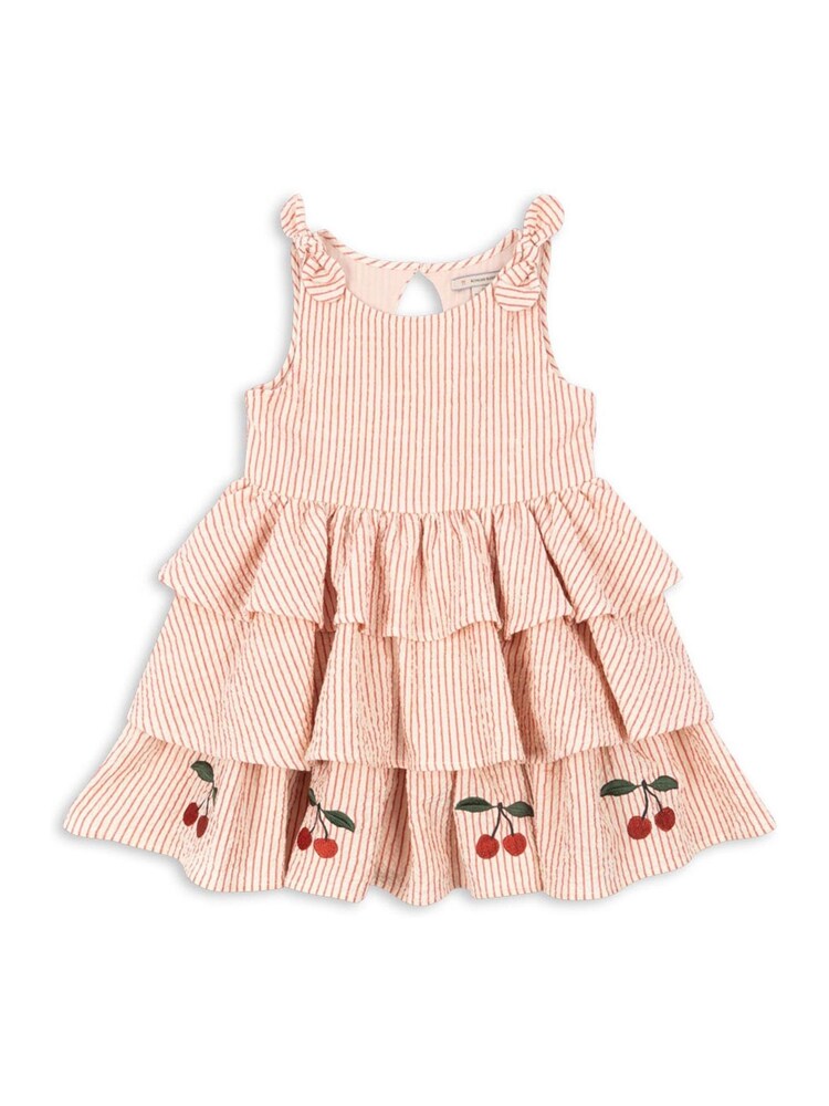 Konges Sløjd Pink Ellie Cherry Embroidered Tiered Dress - Image 1 of 4