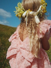 Konges Sløjd Pink Ally Textured Floral Occasion Dress With Oversized Bow - Image 2 of 3