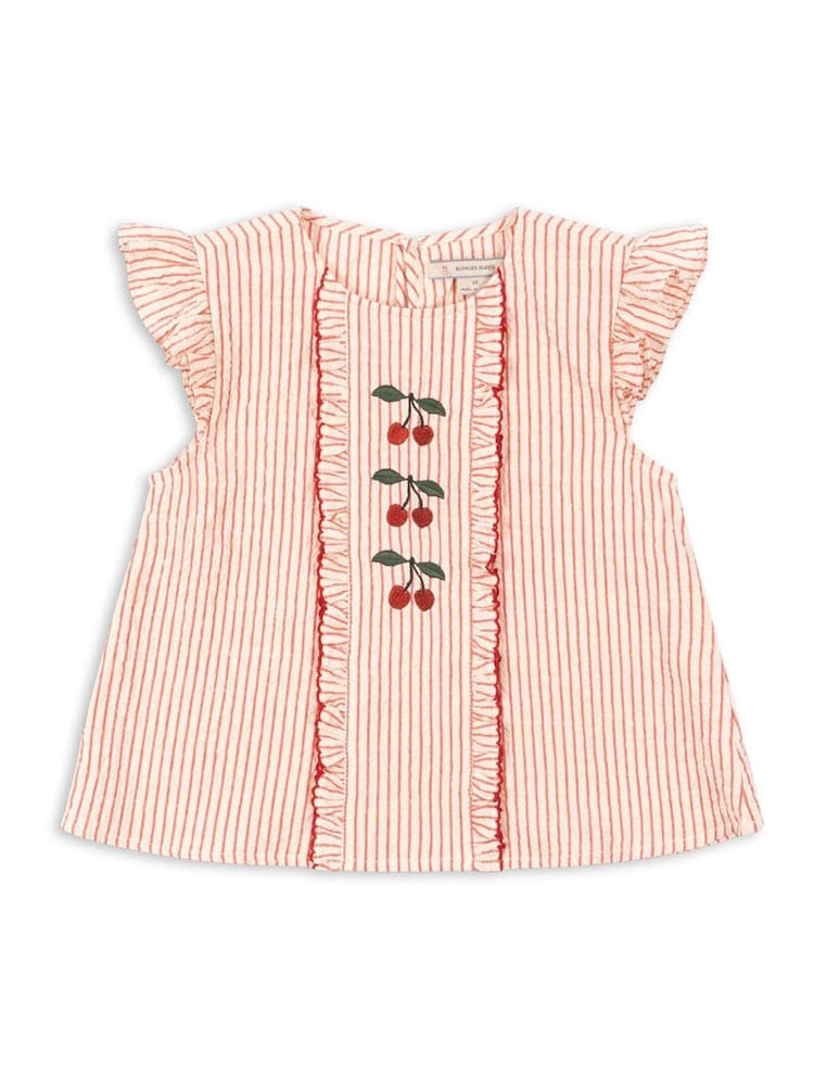 Konges Sløjd Pink Ellie Frill Cherry Embroidered Blouse - Image 1 of 4