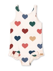 Konges Sløjd Cream Manuca Heart Print Swimsuit - Image 1 of 3