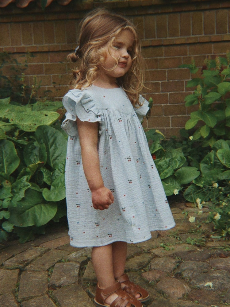 Konges Sløjd Coco Ditsy Floral Print Ruffle Sleeve Dress - Obraz 1 z 2