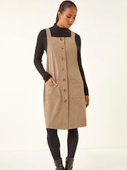 Roman Natural Petite Corduroy Pinny Dress - Image 2 of 5