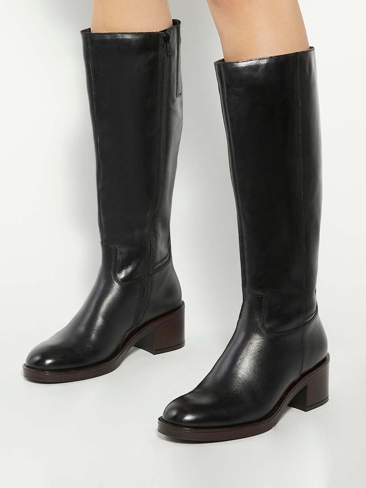 Dune London Black Tammies Knee High Boots - Image 1 of 6 Dune London Black Tammies Knee High Boots - Image 1 of 6
