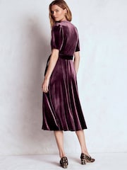 Boden Purple Kate Velvet Shirt Dress - Image 2 of 5
