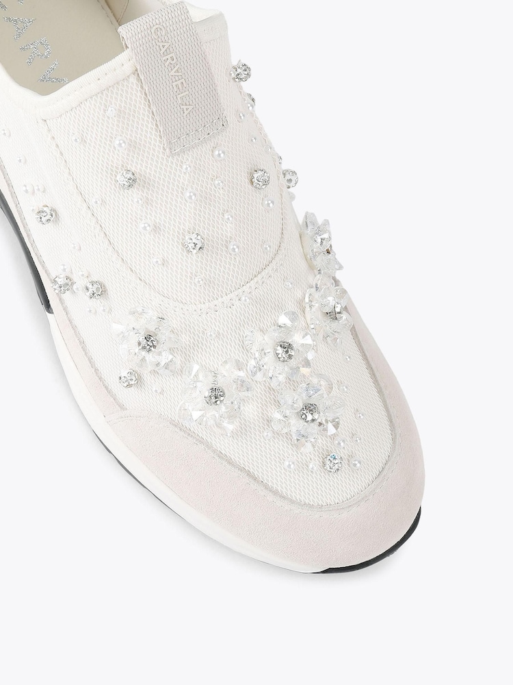 Carvela Cream Tempo Jewel Trainers - Image 5 of 5