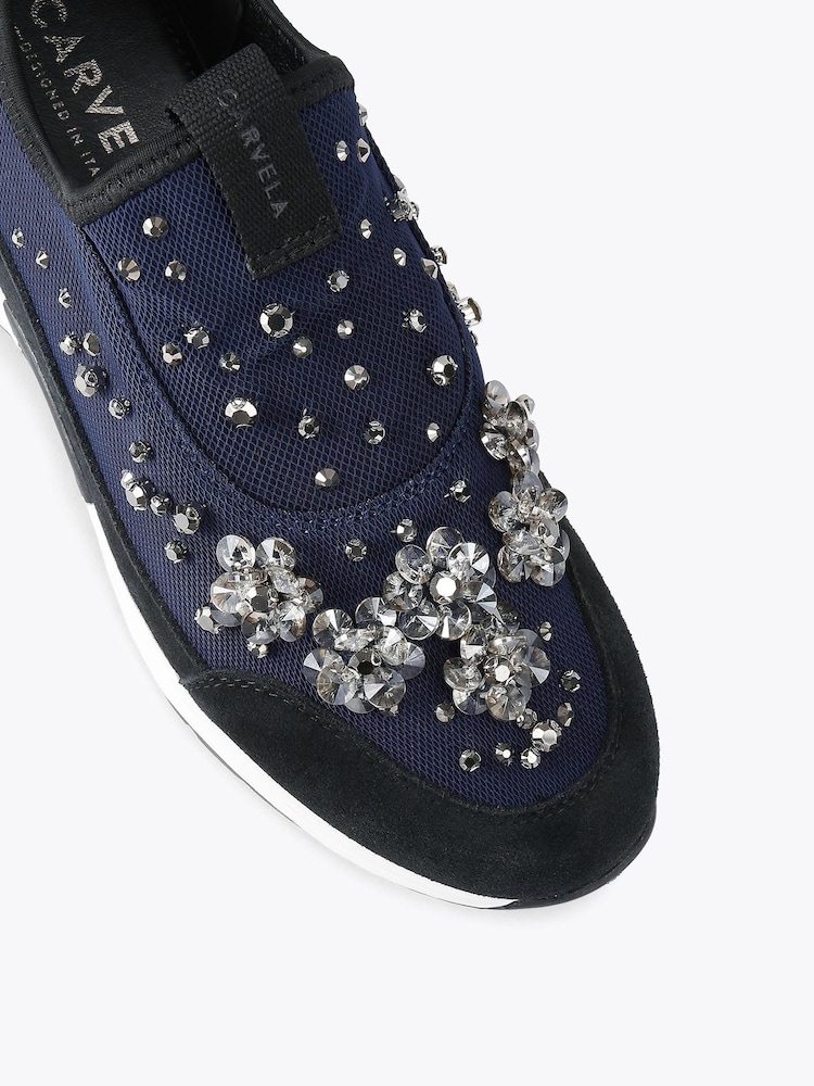 Carvela Blue Tempo Jewel Trainers - Image 5 of 5