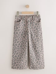 Grey Animal Print Wide Leg Jeans (3-16yrs) - Image 1 of 4