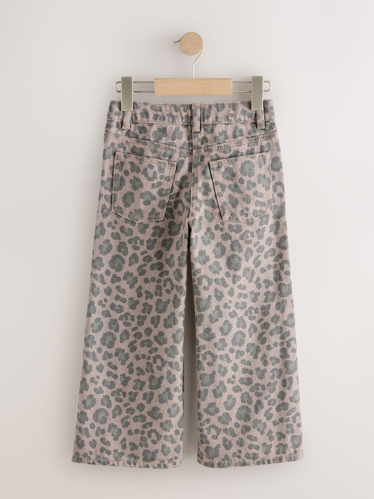 Grey Animal Print Wide Leg Jeans (3-16yrs) - Image 2 of 4