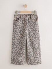 Grey Animal Print Wide Leg Jeans (3-16yrs) - Image 6 of 9