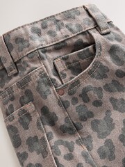 Grey Animal Print Wide Leg Jeans (3-16yrs) - Image 8 of 9