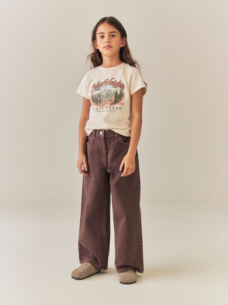 Chocolate Brown Wide Leg Jeans (3-16yrs) - Image 4 of 4 Chocolate Brown Wide Leg Jeans (3-16yrs) - Image 4 of 4