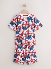 Red/Blue England Short Pyjamas 3 Pack (3-16yrs) (3-16yrs) - Image 4 of 7