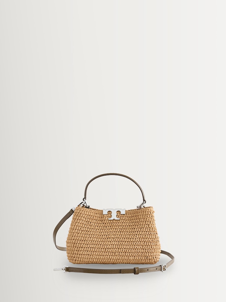 Tory Burch Natural Eleanor Straw Mini Satchel Bag - Image 1 of 8