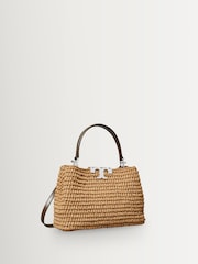 Tory Burch Natural Eleanor Straw Mini Satchel Bag - Image 6 of 8