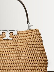 Tory Burch Natural Eleanor Straw Mini Satchel Bag - Image 7 of 8