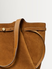 Tory Burch Brown Romy Suede Tote Bag - Image 4 of 4