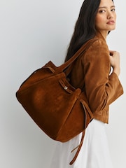 Sac cabas Tory Burch Romy en daim - Image 7 de 8