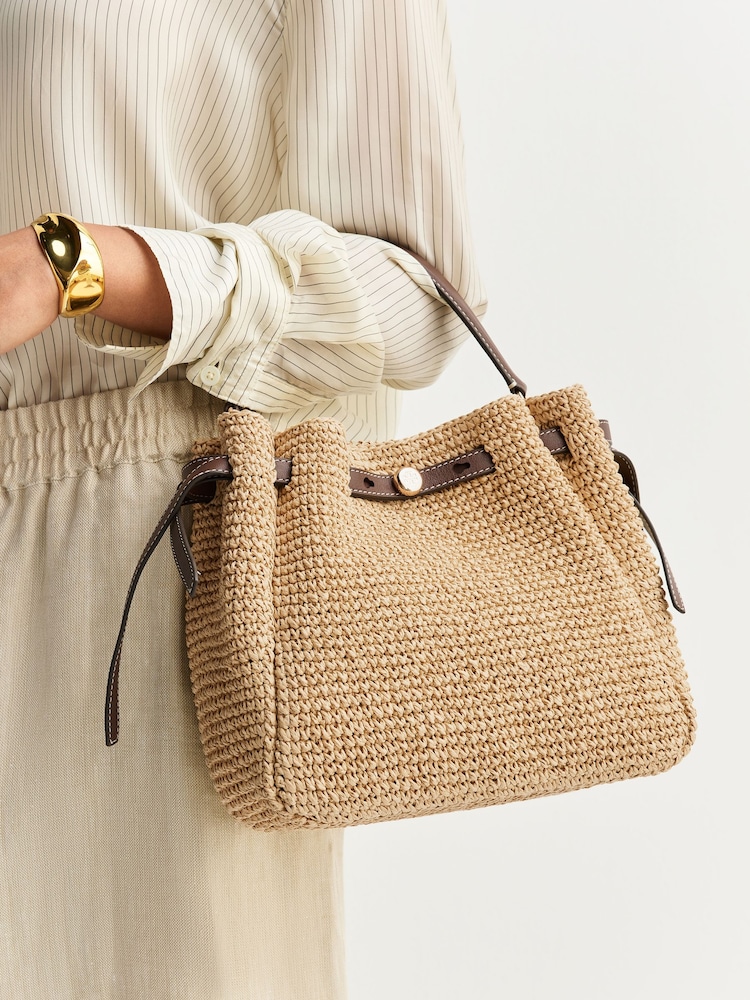 Tory Burch Natural Romy Straw Bucket Bag - Image 2 of 4