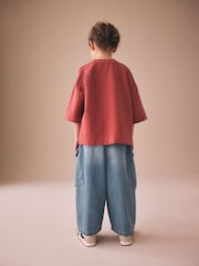 Mid Blue Denim Cargo Barrel Jeans (3-16yrs) - Image 3 of 4